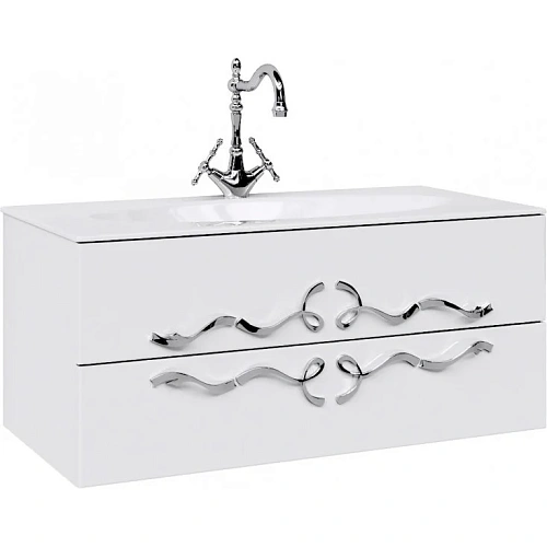 Тумба под раковину Aqwella Clarberg Due amanti 120 DUE0112W подвесная, белая, 1200х475х510 мм Тумба под раковину Aqwella Clarberg Due amanti 120 DUE0112W подвесная, белая, 1200х475х510 мм