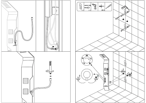 Душевая панель Taliente A05 150x22см TA-G-A05W/Bcr+s Душевая панель Taliente A05 150x22см TA-G-A05W/Bcr+s