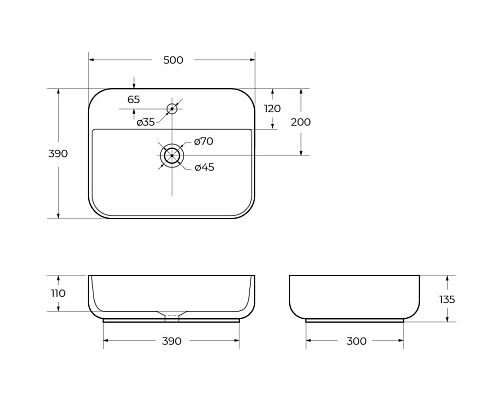 Раковина BelBagno BB1321 500x390 белый Раковина BelBagno BB1321 500x390 белый