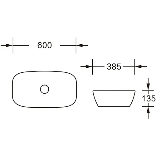 Раковина Ceruttispa CR0063 600х385х135 накладная, белая, прямоугольная Раковина Ceruttispa CR0063 600х385х135 накладная, белая, прямоугольная