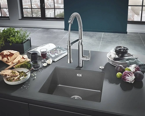 Кухонная мойка GROHE K700U с одной чашей, 533 x 457 мм, серый гранит (31654AT0) Кухонная мойка GROHE K700U с одной чашей, 533 x 457 мм, серый гранит (31654AT0)