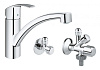 Картинка анонса товара «смеситель для кухни grohe eurosmart с комплектом угловых вентилей, хром (31478000)»