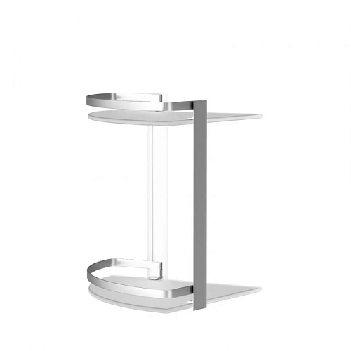 Полка AM.PM Sense L A7456200 двухуровневая, угловая, стеклянная, алюминий Полка AM.PM Sense L A7456200 двухуровневая, угловая, стеклянная, алюминий