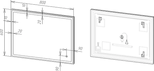 Зеркало DIWO Дмитров 80 с подсветкой светодиодной, прямоугольное, сенсорный Светильник, настенное 48 482600 Зеркало DIWO Дмитров 80 с подсветкой светодиодной, прямоугольное, сенсорный Светильник, настенное 48 482600