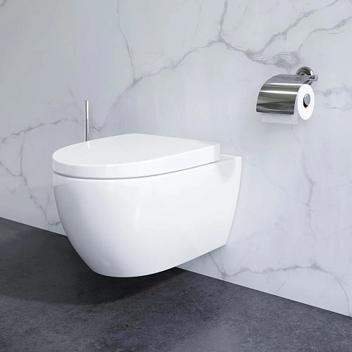 Инсталляция AM.PM Awe CK11FB с подвесным унитазом, сиденьем микролифт, клавишей смыва хром и аксессуаром Инсталляция AM.PM Awe CK11FB с подвесным унитазом, сиденьем микролифт, клавишей смыва хром и аксессуаром