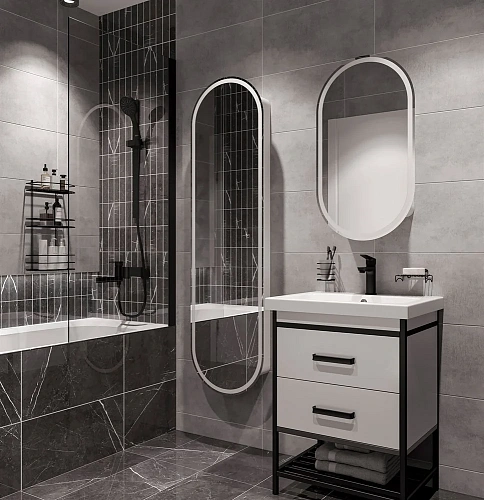 Шкаф-пенал STWORKI Мальмё МВК075 45, с подсветкой, белый 541671 Шкаф-пенал STWORKI Мальмё МВК075 45, с подсветкой, белый 541671