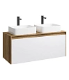 Тумба под раковину AQWELLA Mobi 120 см MOB0112DB+MOB0712W подвесная, дуб балтийский Тумба под раковину AQWELLA Mobi 120 см MOB0112DB+MOB0712W подвесная, дуб балтийский