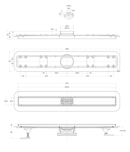 Душевой лоток BelBagno LUCE 70 см, BB-LD-LUCE-70-NERO Душевой лоток BelBagno LUCE 70 см, BB-LD-LUCE-70-NERO