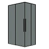 Душевой уголок GROSSMAN Galaxy 1/2.K33.01.12.21.10-1/2.K33.01.70.21.10 (120х70х195) раздвижная,черный матовый,стекло тонированное