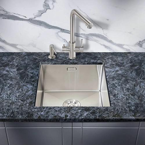 Кухонная мойка Milacio Denia 44 Steel (MC.77430) сталь нержавеющая Кухонная мойка Milacio Denia 44 Steel (MC.77430) сталь нержавеющая
