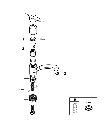 Смеситель для кухни GROHE Start Eco c низким изливом, хром (31685000) Смеситель для кухни GROHE Start Eco c низким изливом, хром (31685000)