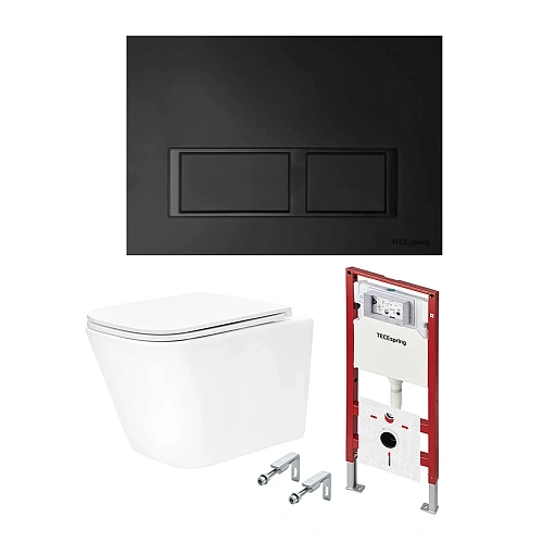 Комплект инсталляции TECE TECEspring Base K401204WCS с клавишей смыва, черн. матовый и унитазом модель S Комплект инсталляции TECE TECEspring Base K401204WCS с клавишей смыва, черн. матовый и унитазом модель S