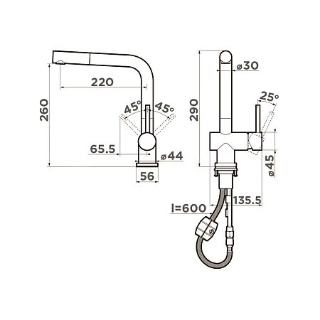 Смеситель для кухни Omoikiri Koriyama-S 4991006 Смеситель для кухни Omoikiri Koriyama-S 4991006