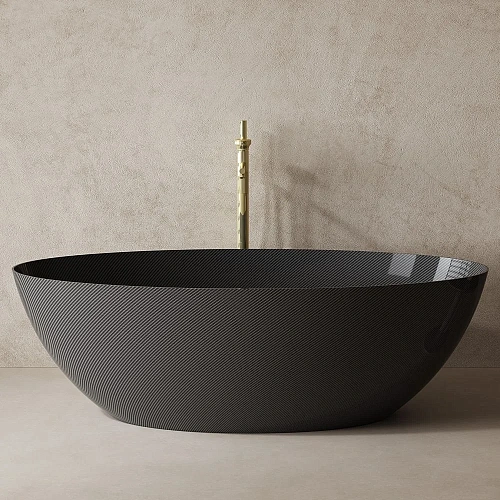 Ванна отдельностоящая ABBER AK9002-1.8 180x85 универсальная, черная, карбоновая Ванна отдельностоящая ABBER AK9002-1.8 180x85 универсальная, черная, карбоновая