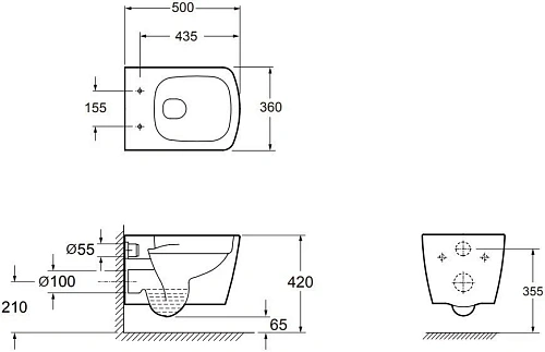 Унитаз подвесной Allen Brau Liberty 4.33004.20 без сиденья Унитаз подвесной Allen Brau Liberty 4.33004.20 без сиденья