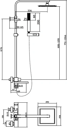 Душевая система STWORKI Нюборг NU-04b 553608 Душевая система STWORKI Нюборг NU-04b 553608