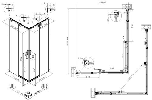 Душевой уголок Vincea Ultima VSS-7UL8010CL 800x1000 хром, стекло прозрачное Душевой уголок Vincea Ultima VSS-7UL8010CL 800x1000 хром, стекло прозрачное