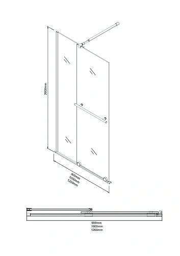 Душевая перегородка Niagara Nova NG-671-12BLACK (120х200) черный матовый, раздвижная, стекло прозрачное Душевая перегородка Niagara Nova NG-671-12BLACK (120х200) черный матовый, раздвижная, стекло прозрачное