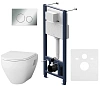 Комплект унитаза AM.PM Spirit V2.0 FlashClean IS49051.701738 с инсталляцией, сиденьем микролифт и клавишей смыва
