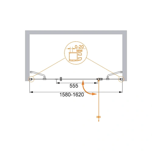 Душевая дверь CEZARES ELENA-W-B-13-60+60/40-C-Cr 160см стекло прозрачное, профиль хром Душевая дверь CEZARES ELENA-W-B-13-60+60/40-C-Cr 160см стекло прозрачное, профиль хром