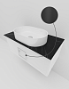 Тумба под раковину La Fenice Cubo Bianco 80 NFNC-01-CUB-B-90-3-GB белая матовая с черной ручкой и черной столешницей