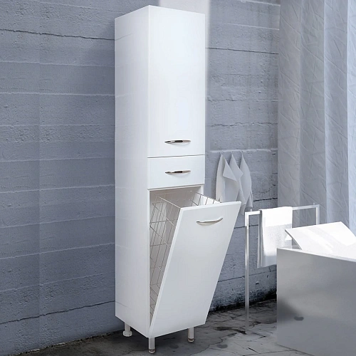 Шкаф-пенал Onika Модерн 32 см 403211 напольный, белый, с бельевой корзиной, левый Шкаф-пенал Onika Модерн 32 см 403211 напольный, белый, с бельевой корзиной, левый