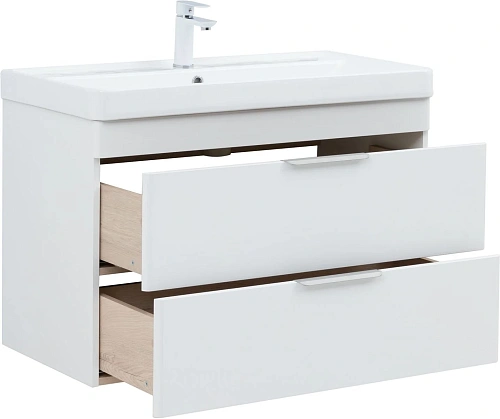 Тумба под раковину Aquanet Ирис New 90 белый глянец 00336311 подвесная Тумба под раковину Aquanet Ирис New 90 белый глянец 00336311 подвесная