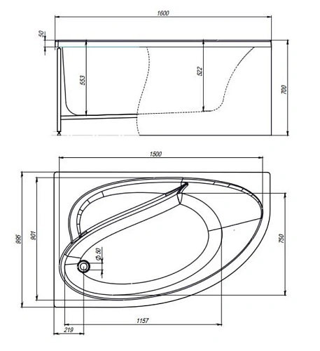 Акриловая ванна Timo IVA IVA1610L-KTIVA16-SPV1505-T-CM-FPIVA16L 160x100 гидромассажная 6 джет Акриловая ванна Timo IVA IVA1610L-KTIVA16-SPV1505-T-CM-FPIVA16L 160x100 гидромассажная 6 джет