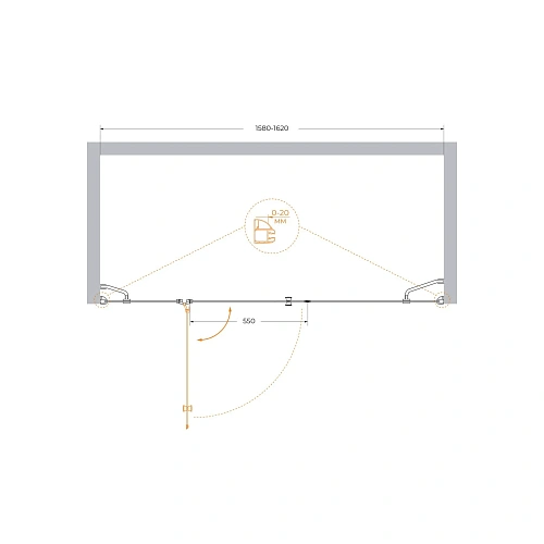 Душевая дверь CEZARES VERONA-W-B-13-60+60/40-P-Cr-L 160см стекло рифленое, профиль хром Душевая дверь CEZARES VERONA-W-B-13-60+60/40-P-Cr-L 160см стекло рифленое, профиль хром