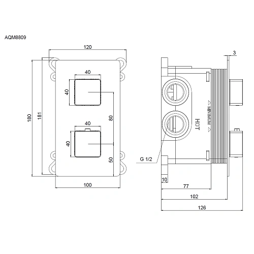 Смеситель для душа AQUAme Savona AQM8809BG встраиваемый, золото шлифованное Смеситель для душа AQUAme Savona AQM8809BG встраиваемый, золото шлифованное