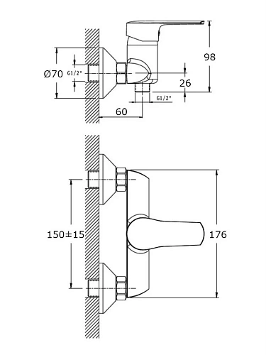 Смеситель для душа Orange Sofi M43-200cr Смеситель для душа Orange Sofi M43-200cr
