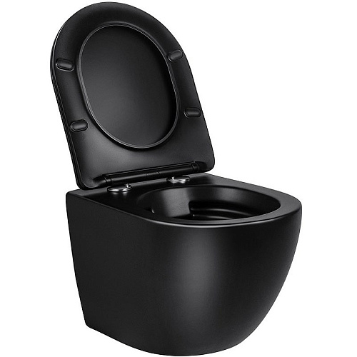 Унитаз подвесной Vincea Globo VT1-14SMB, матовый черный, ультратонкое сиденье soft-close Унитаз подвесной Vincea Globo VT1-14SMB, матовый черный, ультратонкое сиденье soft-close