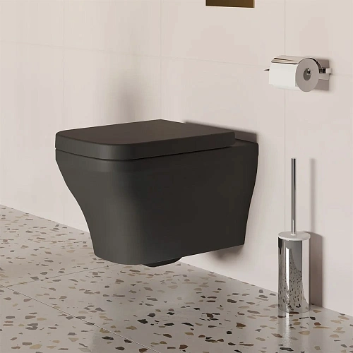 Крышка-сиденье Ambassador Benefit 202T20201 (толстое) черное матовое Крышка-сиденье Ambassador Benefit 202T20201 (толстое) черное матовое