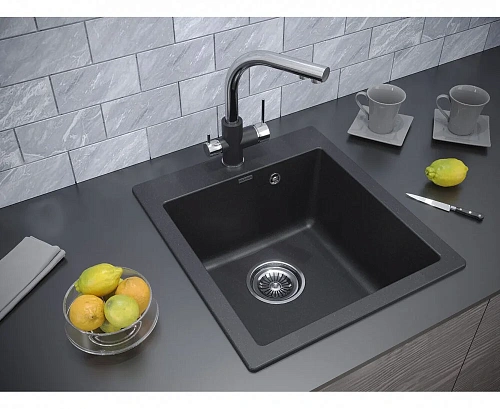 Кухонная мойка Paulmark KANTE 45 PM104651-AN, антрацит, 460х510 мм Кухонная мойка Paulmark KANTE 45 PM104651-AN, антрацит, 460х510 мм