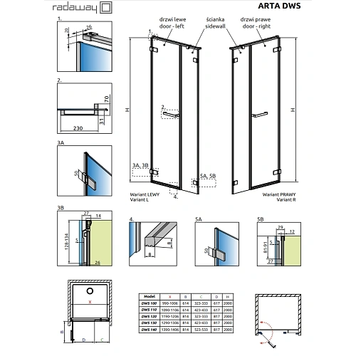 Душевая дверь Radaway Arta 386828-03-01R 82 см R Душевая дверь Radaway Arta 386828-03-01R 82 см R