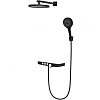 Душевая система BERGES MORANS 075004 с изливом и термостатом, черный матовый