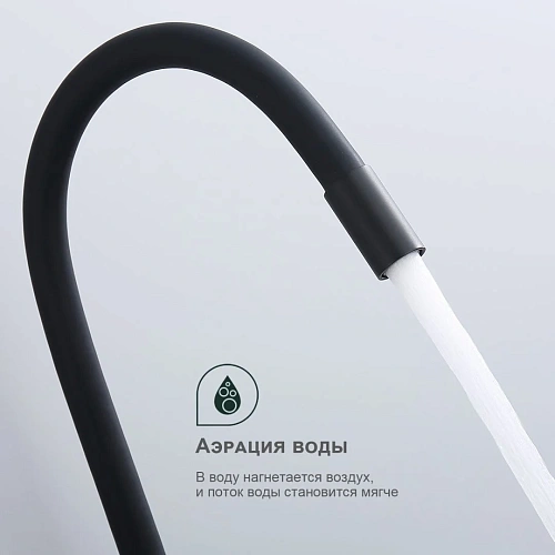 Смеситель для кухни Splenka S201.4406.06 с гибким изливом, черный Смеситель для кухни Splenka S201.4406.06 с гибким изливом, черный