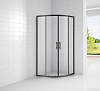 Картинка анонса товара «душевой уголок cezares eco-o-r-2-100-c-nero 100x100см стекло прозрачное, профиль черный»