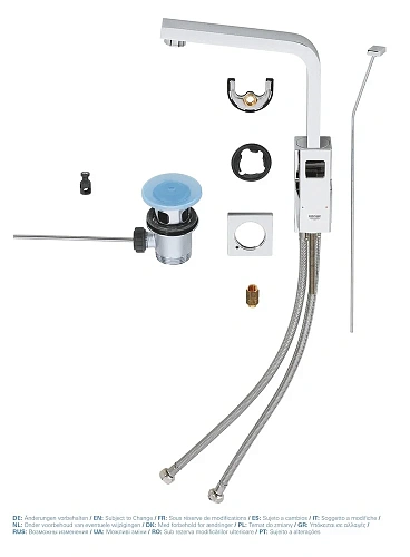 Смеситель для раковины GROHE Eurocube с донным клапаном и высоким изливом, хром (23135000) Смеситель для раковины GROHE Eurocube с донным клапаном и высоким изливом, хром (23135000)