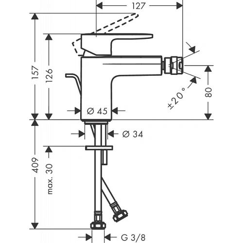 Смеситель для биде Hansgrohe Vernis Blend 71210000 хром Смеситель для биде Hansgrohe Vernis Blend 71210000 хром