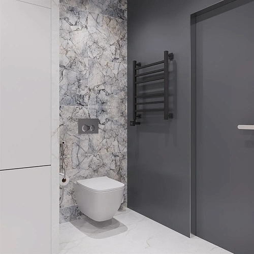 Полотенцесушитель электрический EWRIKA Деметра LP 60х50, матовый черный L 536165 Полотенцесушитель электрический EWRIKA Деметра LP 60х50, матовый черный L 536165