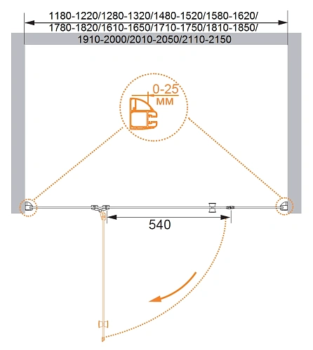 Душевая дверь CEZARES VERONA-W-B-13-60+60/60-C-Cr Душевая дверь CEZARES VERONA-W-B-13-60+60/60-C-Cr