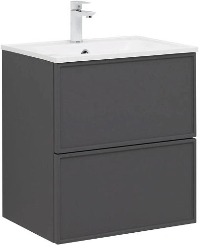 Тумба под раковину Aquanet Арт 60 ясень графит 00329063 напольная/подвесная Тумба под раковину Aquanet Арт 60 ясень графит 00329063 напольная/подвесная