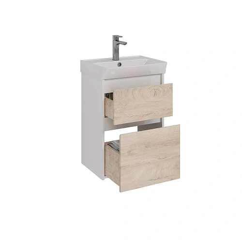 Тумба под раковину Lemark COMBI 50 см подвесная/напольная, дуб кантри/белый LM03C50T-dub Тумба под раковину Lemark COMBI 50 см подвесная/напольная, дуб кантри/белый LM03C50T-dub