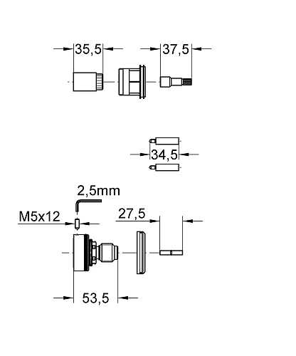 Набор удлинителей 27,5 мм GROHE 47367000 Набор удлинителей 27,5 мм GROHE 47367000