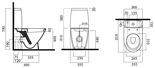 Унитаз напольный Am.Pm Sense C758607SC с сиденьем микролифт Унитаз напольный Am.Pm Sense C758607SC с сиденьем микролифт