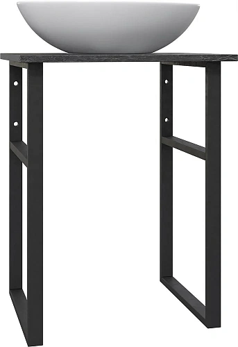 Комплект мебели DIWO Элиста 60 чёрный мрамор, с раковиной Moduo 55 Leaf подвесная, в стиле лофт (гар 554847 Комплект мебели DIWO Элиста 60 чёрный мрамор, с раковиной Moduo 55 Leaf подвесная, в стиле лофт (гар 554847