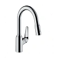 Смеситель для кухни Hansgrohe 180, с вытяжным душем, 2jet 71801000, хром Смеситель для кухни Hansgrohe 180, с вытяжным душем, 2jet 71801000, хром