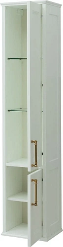 Шкаф-пенал Aquanet Бостон 36 L белый матовый (ручки золото) 00242219 Шкаф-пенал Aquanet Бостон 36 L белый матовый (ручки золото) 00242219