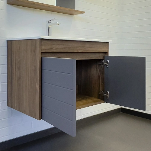 Тумба с раковиной Comforty Кемер-75 00-00017883 антрацит/дуб темно-коричневый раковина Comforty 75E Тумба с раковиной Comforty Кемер-75 00-00017883 антрацит/дуб темно-коричневый раковина Comforty 75E